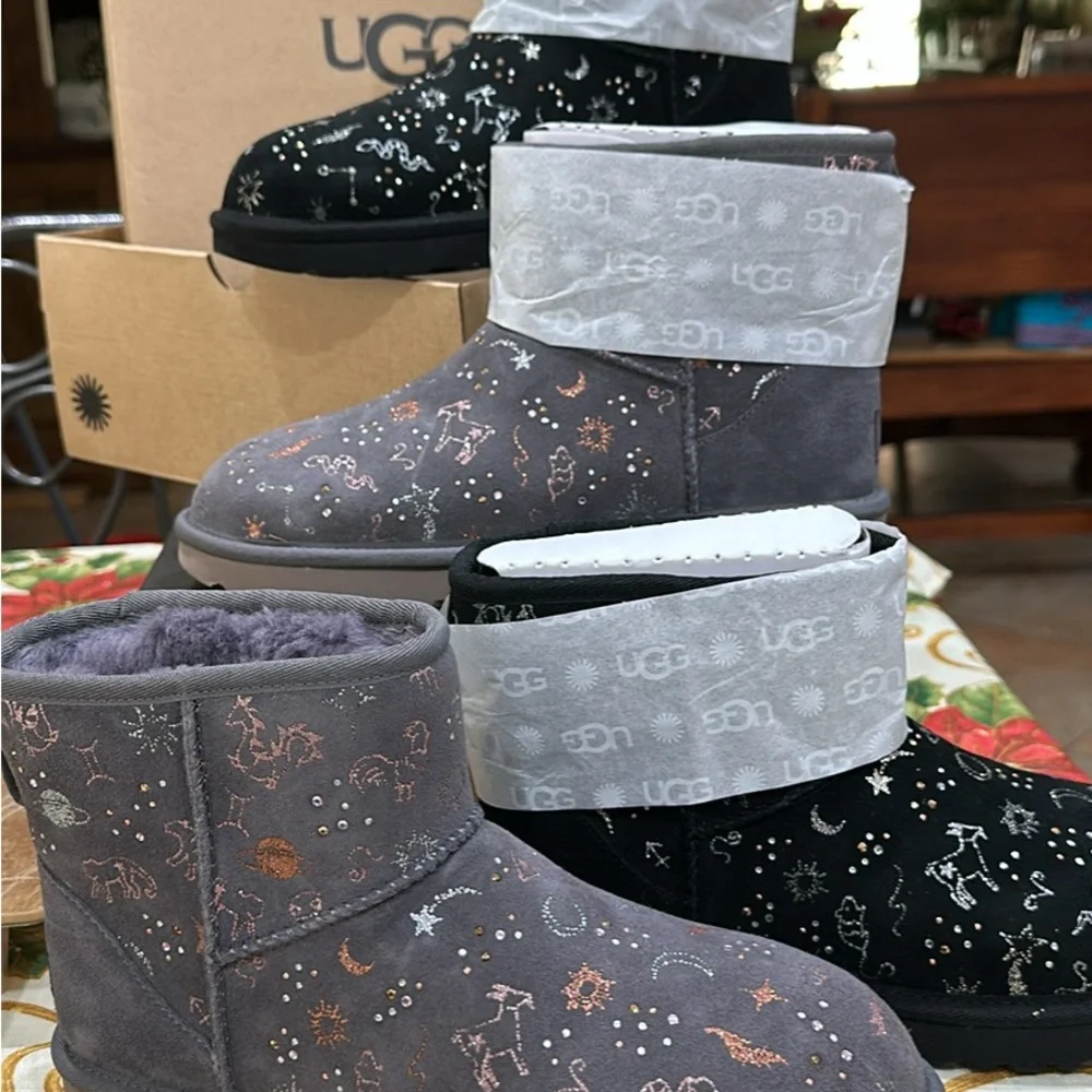 UGG women Cosmic Black and Gray Boots - Picture 5 of 7
